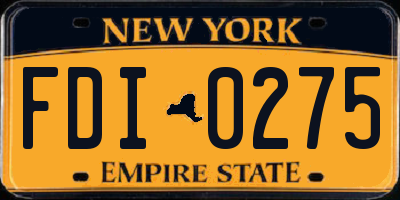NY license plate FDI0275