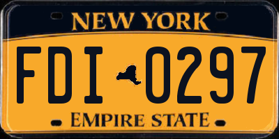 NY license plate FDI0297