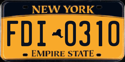 NY license plate FDI0310