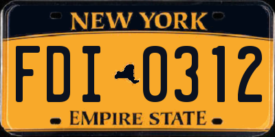 NY license plate FDI0312