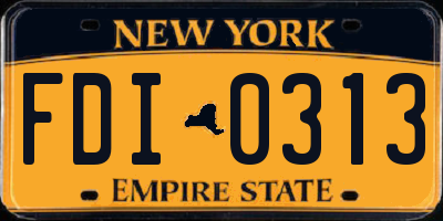 NY license plate FDI0313