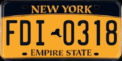 NY license plate FDI0318