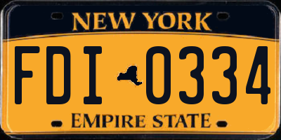 NY license plate FDI0334