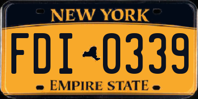 NY license plate FDI0339