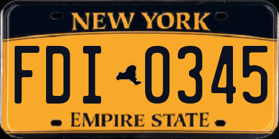 NY license plate FDI0345