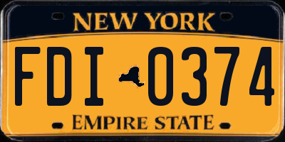 NY license plate FDI0374