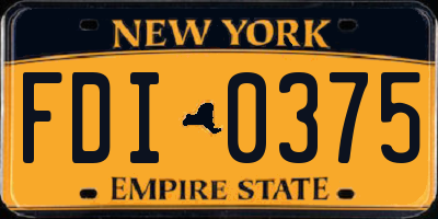 NY license plate FDI0375