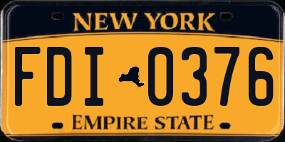 NY license plate FDI0376