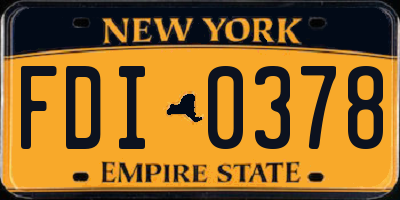 NY license plate FDI0378