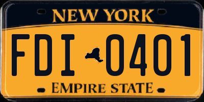 NY license plate FDI0401