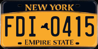 NY license plate FDI0415
