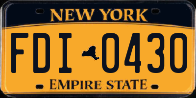 NY license plate FDI0430