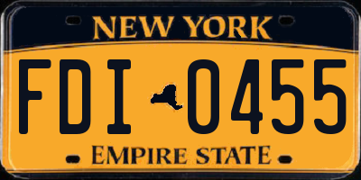 NY license plate FDI0455