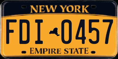 NY license plate FDI0457
