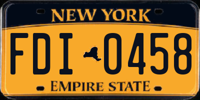 NY license plate FDI0458