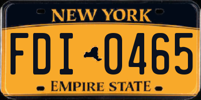 NY license plate FDI0465