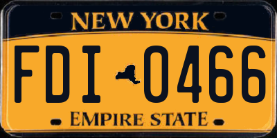 NY license plate FDI0466