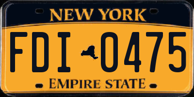 NY license plate FDI0475