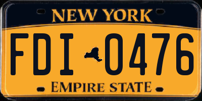 NY license plate FDI0476