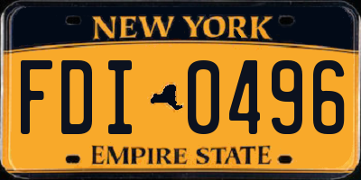 NY license plate FDI0496