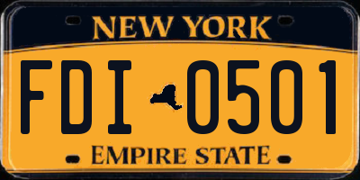 NY license plate FDI0501