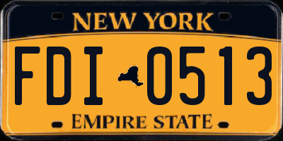 NY license plate FDI0513