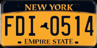NY license plate FDI0514