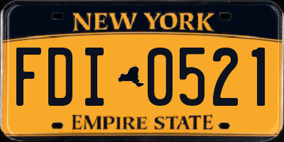 NY license plate FDI0521