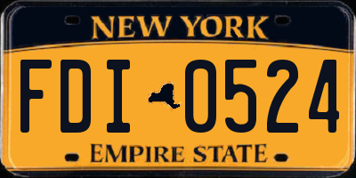 NY license plate FDI0524