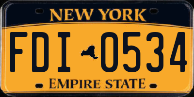 NY license plate FDI0534