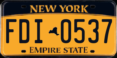 NY license plate FDI0537