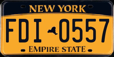 NY license plate FDI0557