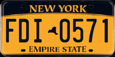NY license plate FDI0571