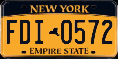 NY license plate FDI0572