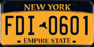NY license plate FDI0601