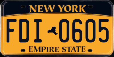 NY license plate FDI0605