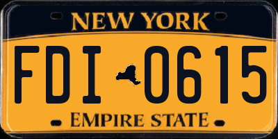 NY license plate FDI0615