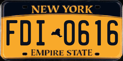 NY license plate FDI0616