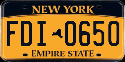 NY license plate FDI0650