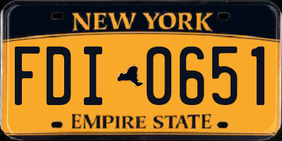 NY license plate FDI0651
