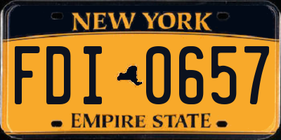 NY license plate FDI0657