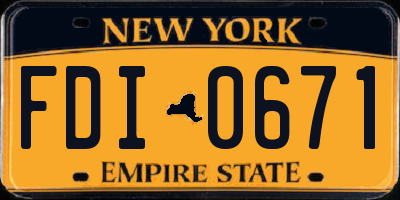 NY license plate FDI0671
