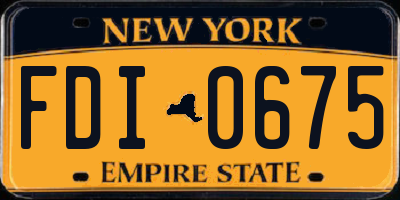 NY license plate FDI0675