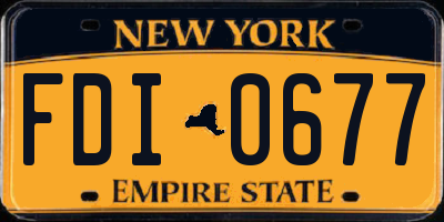NY license plate FDI0677