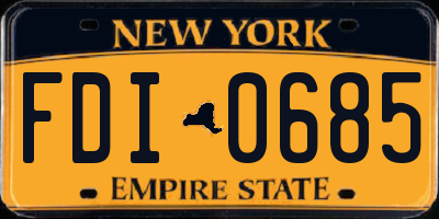 NY license plate FDI0685