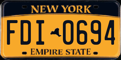 NY license plate FDI0694