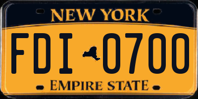 NY license plate FDI0700