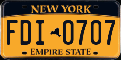 NY license plate FDI0707