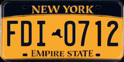 NY license plate FDI0712