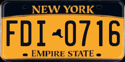NY license plate FDI0716